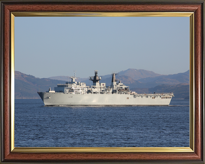 HMS Albion (L14) Royal Navy Albion Class Amphibious Ship Port Beam View Photo Print Wall Art Naval Decor Posters, Prints, & Visual Artwork Hampshire Prints 10 x 8 Classic Frame No