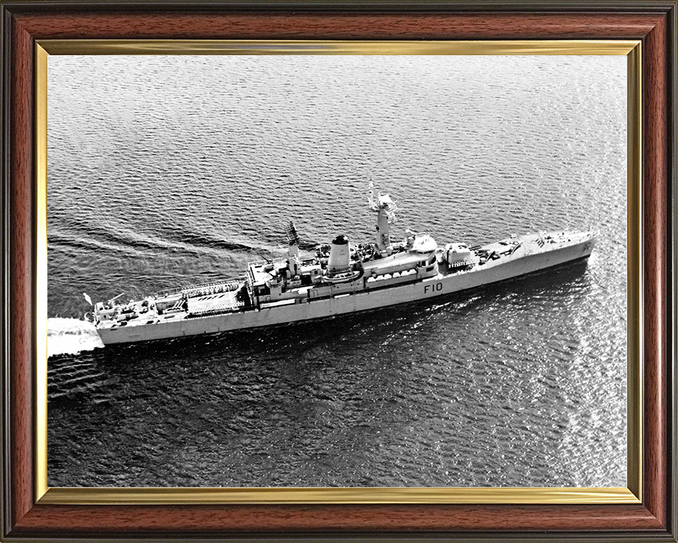 HMS Aurora (F10) Royal Navy Leander Class Frigate From Above Photo Print Wall Art Decor Posters, Prints, & Visual Artwork Hampshire Prints 10 x 8 Classic Frame No