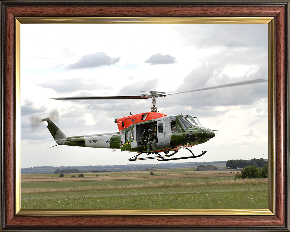 Army Air Corps Bell 212 Helicopter taking off Photo Print - British Army Hampshire Prints