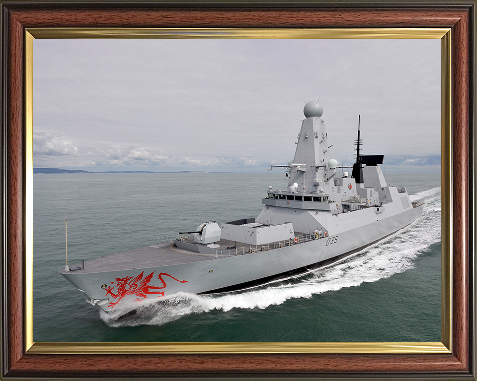 HMS Dragon (D35) Photo Print - At Speed 2011 - Royal Navy Type 45 Destroyer Hampshire Prints 10 x 8 Classic Frame No