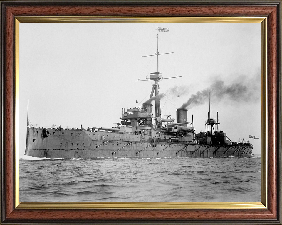 HMS Dreadnought (1906) Photo Print - at sea - Royal Navy Dreadnought Battleship Posters, Prints, & Visual Artwork Hampshire Prints 10 x 8 Classic Frame No
