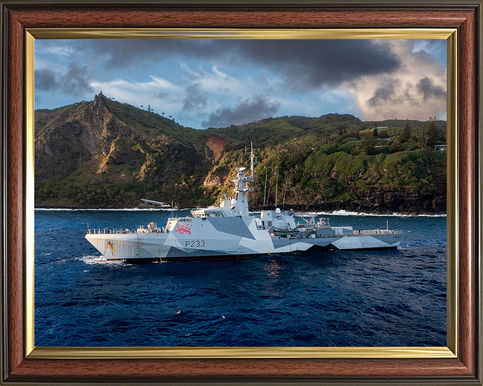 HMS Tamar (P233) Photo Print - South Pacific - Royal Navy River Class Patrol Vessel Hampshire Prints 10 x 8 Classic Frame No
