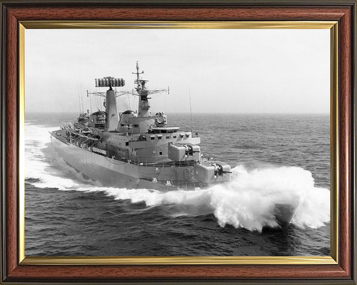 HMS London (D16) Photo Print - At Sea - Royal Navy County Class Destroyer Hampshire Prints 10 x 8 Classic Frame No