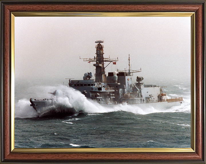 HMS Somerset (F82) Photo Print - In Rough Sea 2003 - Royal Navy Type 23 Frigate Posters, Prints, & Visual Artwork Hampshire Prints 10 x 8 Classic Frame No