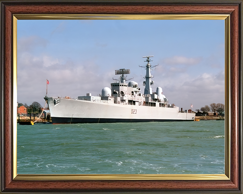 HMS Bristol (D23) Royal Navy Type 82 Destroyer At Whale Island Photo Print Wall Art Decor Posters, Prints, & Visual Artwork Hampshire Prints 10 x 8 Classic Frame No
