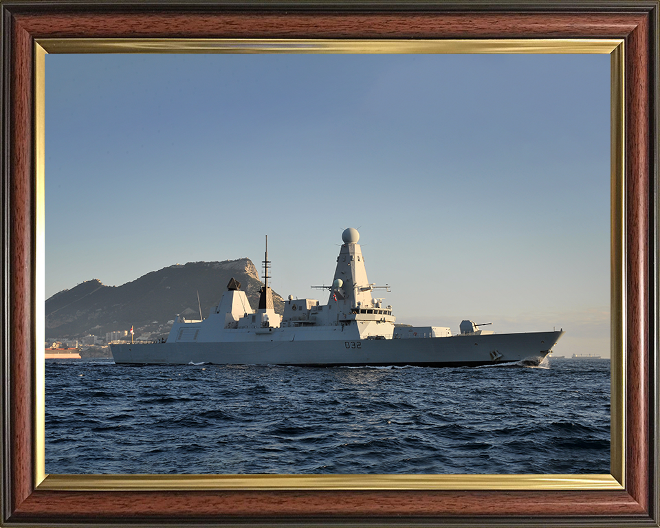 HMS Daring (D32) Photo Print - Off Gibraltar 2012 - Royal Navy Type 45 Destroyer Posters, Prints, & Visual Artwork Hampshire Prints 10 x 8 Classic Frame No