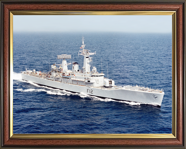 HMS Achilles (F12) Royal Navy Leander Class Frigate Photo Print Starboard Bow View Warship Wall Art Posters, Prints, & Visual Artwork Hampshire Prints 10 x 8 Classic Frame No