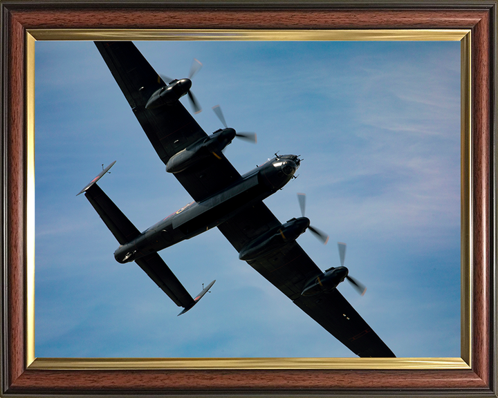 RAF Avro Lancaster in flight Close up Photo Print - Royal Air Force Aircraft Hampshire Prints 10 x 8 Classic Frame No