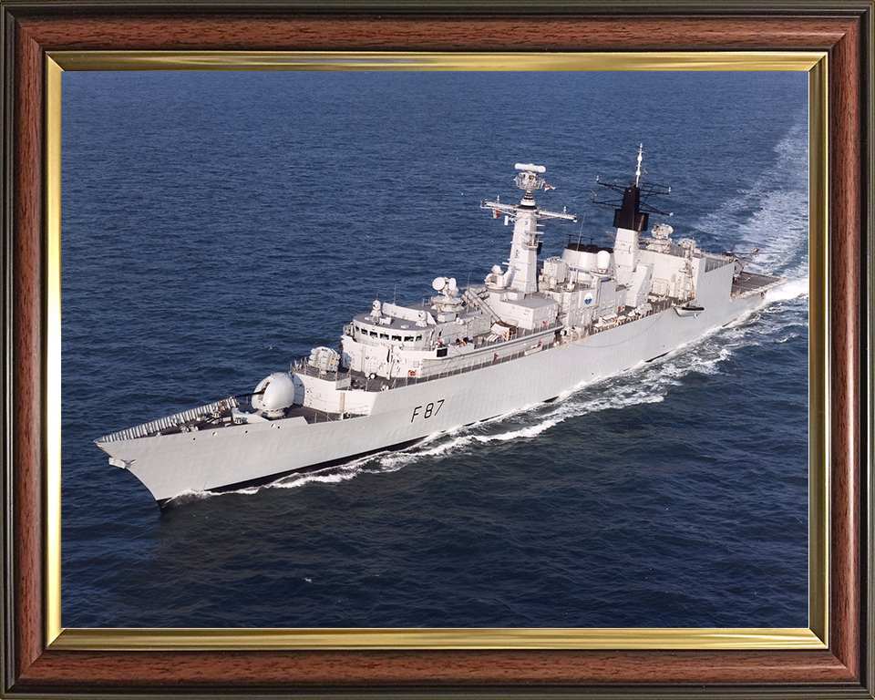 HMS Chatham (F87) Royal Navy Type 22 Frigate High Port Side View Photo Print Wall Art Decor Posters, Prints, & Visual Artwork Hampshire Prints 10 x 8 Classic Frame No