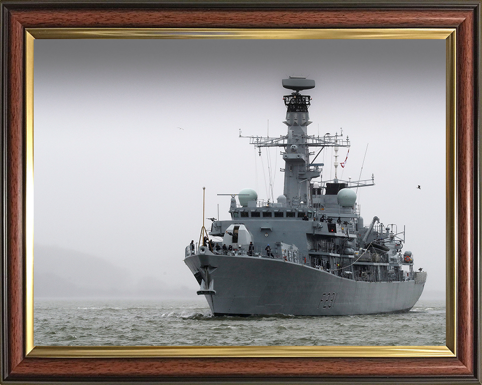 HMS Argyll (F231) Photo Print - Sails After Refit 2017 - Royal Navy Type 23 Frigate Posters, Prints, & Visual Artwork Hampshire Prints 10 x 8 Classic Frame No