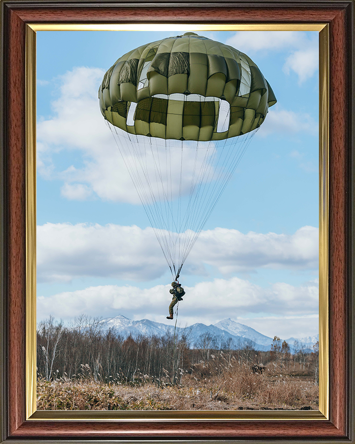 British Army Parachute Regiment Soldier Parachuting Japan 2025 Photo Print Wall Art Military Decor Posters, Prints, & Visual Artwork Hampshire Prints