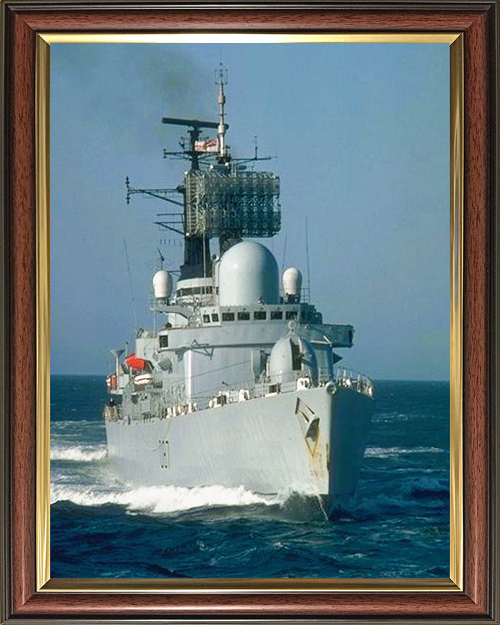HMS Newcastle (D87) Photo Print - Underway - Royal Navy Type 42 Destroyer Hampshire Prints 10 x 8 Classic Frame No