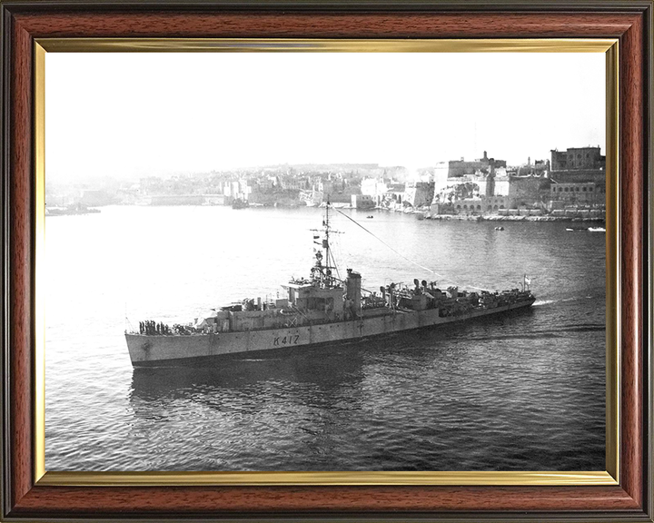 HMS Halladale (K417) Photo Print - Valletta 1946 - Royal Navy River Class Frigate Posters, Prints, & Visual Artwork Hampshire Prints 10 x 8 Classic Frame No