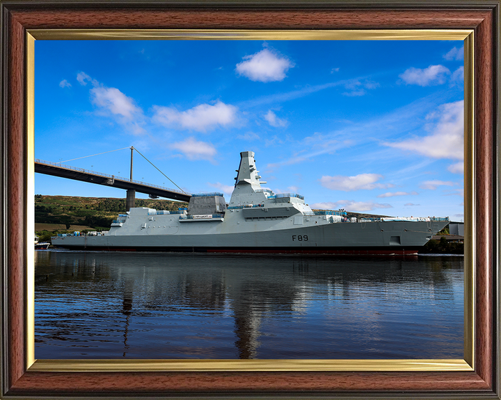 HMS Cardiff (F89) Photo Print - Under Tow Starboard View - Royal Navy Type 26 Frigate Hampshire Prints 10 x 8 Classic Frame No