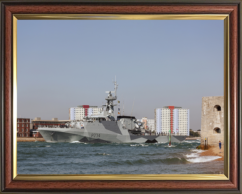 HMS Spey (P234) Photo Print - Portsmouth - Royal Navy River Class Patrol Vessel Hampshire Prints 10 x 8 Classic Frame No