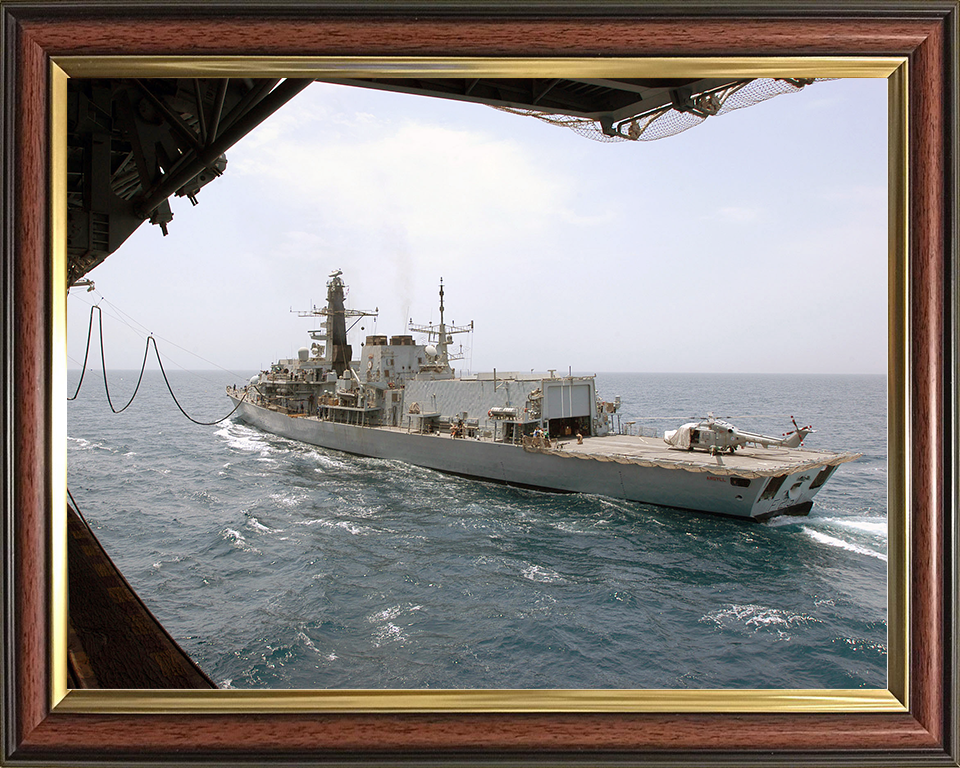 HMS Argyll (F231) Royal Navy Type 23 Frigate During a RAS 2005 Photo Print Wall Art Decor Posters, Prints, & Visual Artwork Hampshire Prints 10 x 8 Classic Frame No