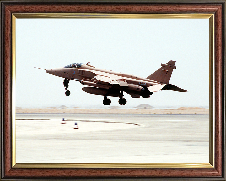 RAF Jaguar GR1 Jet Taking Off Photo Print - Royal Air Force Aircraft Hampshire Prints 10 x 8 Classic Frame No