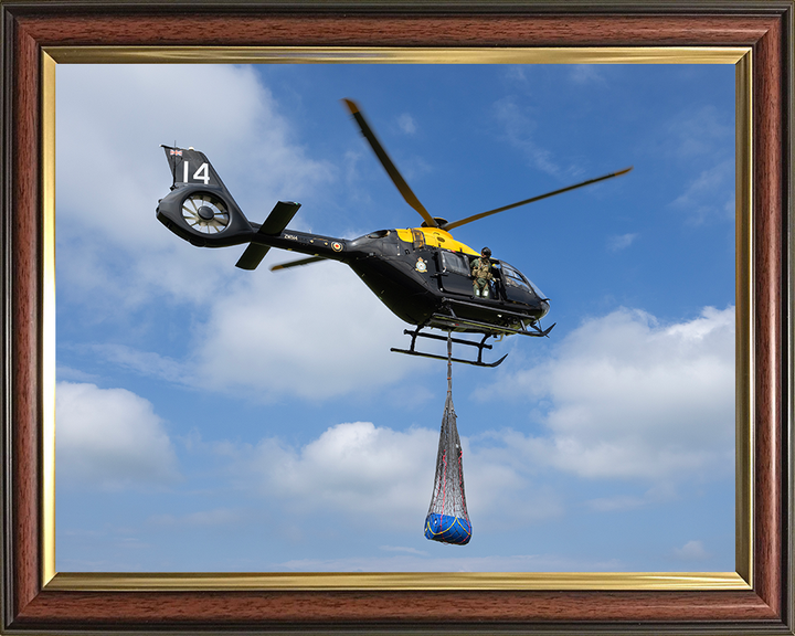 RAF Juno HT1 Helicopter Underslung Load Training Photo Print - Royal Air Force Aircraft Hampshire Prints 10 x 8 Classic Frame No