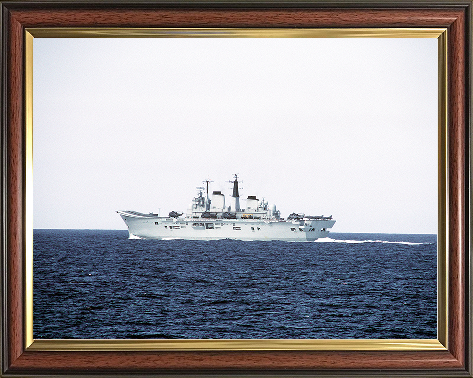 HMS Ark Royal (R07) Royal Navy Invincible Class Aircraft Carrier At Sea 1986 Photo Print Wall Art Decor Posters, Prints, & Visual Artwork Hampshire Prints 10 x 8 Classic Frame No