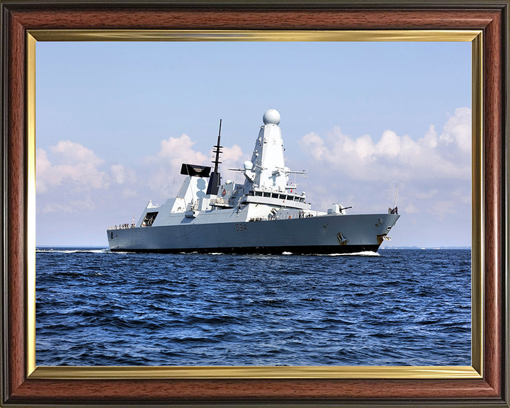 HMS Diamond (D34) Royal Navy Type 45 Destroyer Low Starboard View Photo Print Wall Art Decor Posters, Prints, & Visual Artwork Hampshire Prints 10 x 8 Classic Frame No
