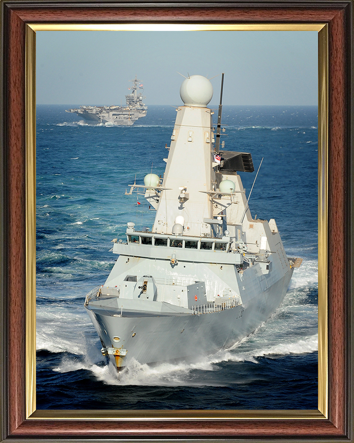HMS Daring (D32) Photo Print - With USS Carl Vinson 2012 - Royal Navy Type 45 Destroyer Posters, Prints, & Visual Artwork Hampshire Prints 10 x 8 Classic Frame No