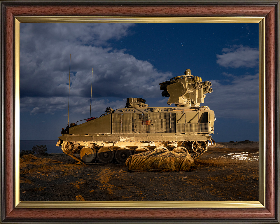 British Army Stormer combat vehicle Floodlit Photo Print Wall Art Military Poster Decor Posters, Prints, & Visual Artwork Hampshire Prints 10 x 8 Classic Frame No