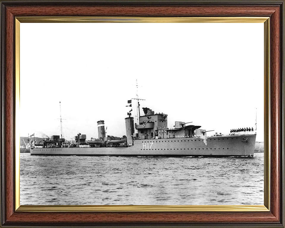 HMS Escapade (H17) - Entering Harbour - Royal Navy E Class Destroyer Photo Print Wall Art Naval Decor UK Posters, Prints, & Visual Artwork Hampshire Prints 10 x 8 Classic Frame No