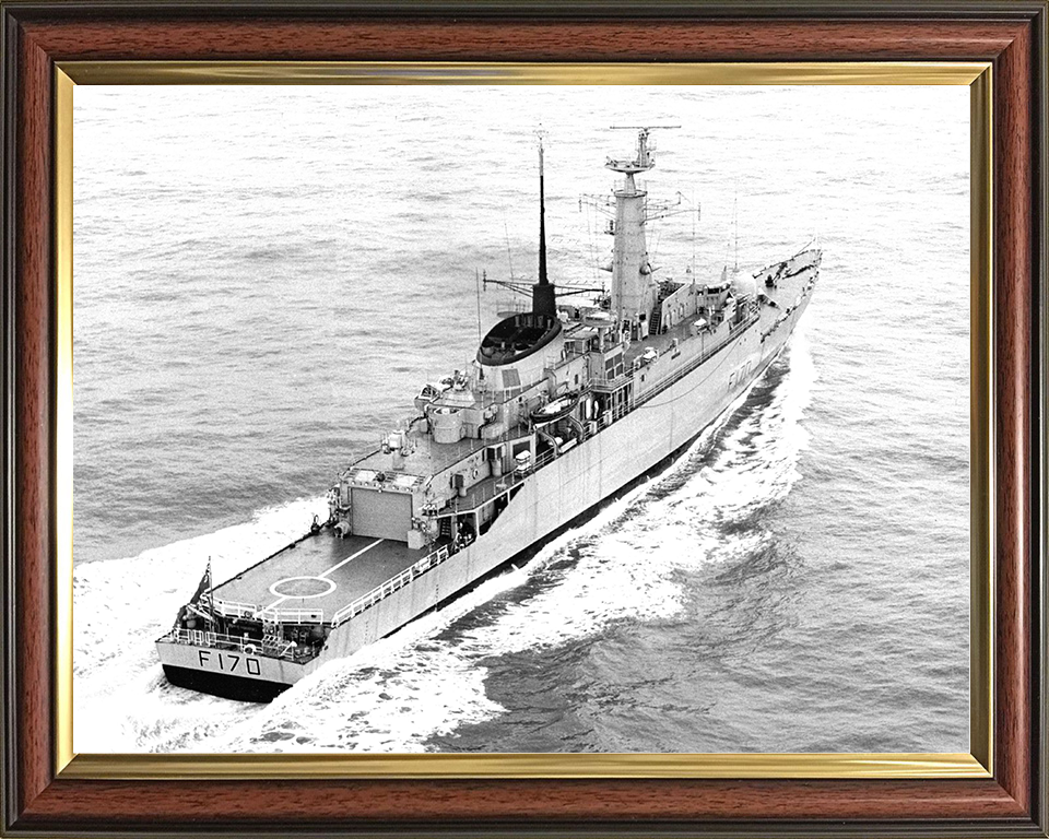 HMS Antelope (F170) Royal Navy Type 21 Frigate At Sea 1975 Photo Print Wall Art Decor Posters, Prints, & Visual Artwork Hampshire Prints 10 x 8 Classic Frame No