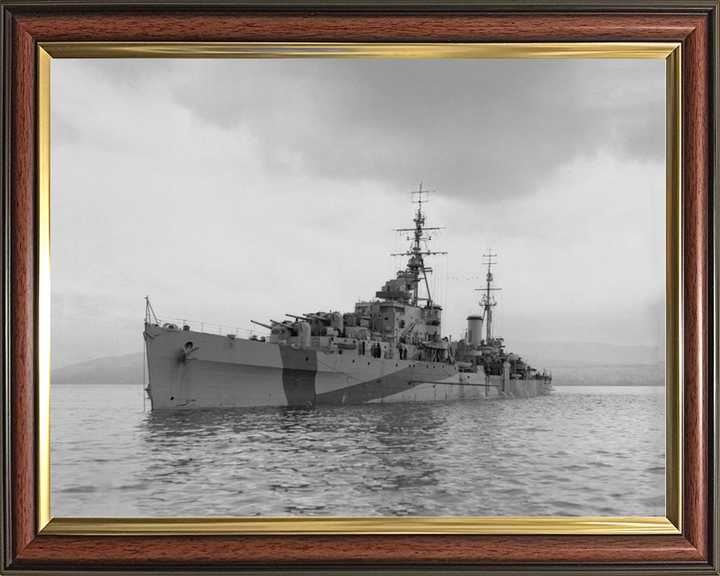 HMS Bellona (63) Royal Navy Dido Class Light Cruiser Port Side View Photo Print Wall Art Decor Posters, Prints, & Visual Artwork Hampshire Prints 10 x 8 Classic Frame No