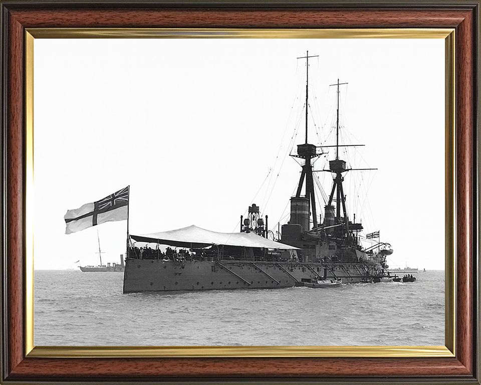 HMS Temeraire (1907) Photo Print - Spithead 1909 - Royal Navy Bellerophon Class Battleship Hampshire Prints 10 x 8 Classic Frame No