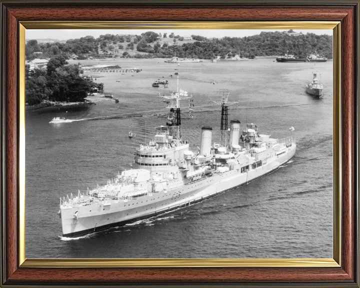 HMS Belfast (C35) Royal Navy Town Class Light Cruiser High Port Bow View Photo Print Wall Art Decor Posters, Prints, & Visual Artwork Hampshire Prints 10 x 8 Classic Frame No