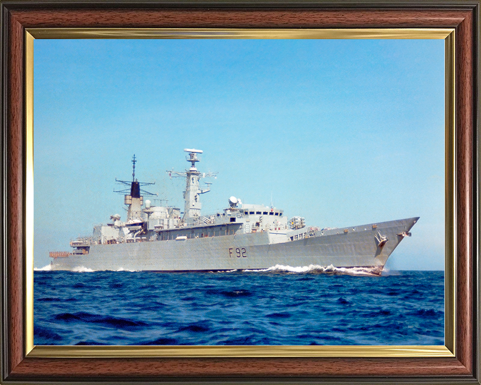 HMS Boxer (F92) Royal Navy Type 22 Frigate Low Starboard View Photo Print Wall Art Decor Posters, Prints, & Visual Artwork Hampshire Prints 10 x 8 Classic Frame No