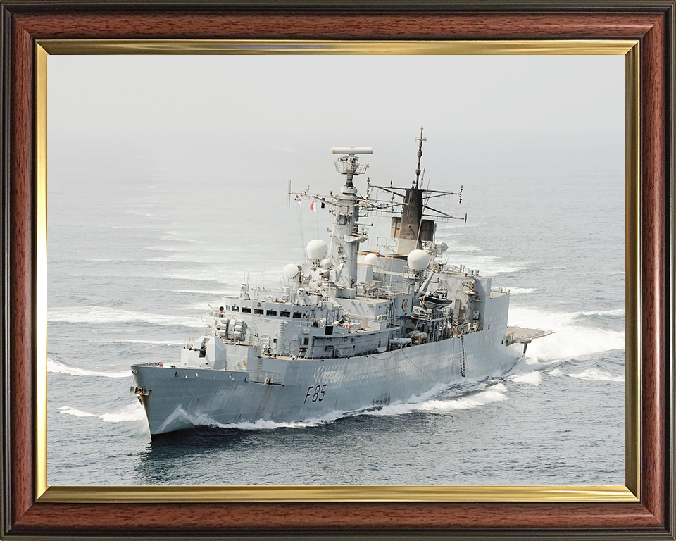 HMS Cumberland (F85) Royal Navy Type 22 Frigate Turning to Starboard Photo Print Wall Art Decor Posters, Prints, & Visual Artwork Hampshire Prints 10 x 8 Classic Frame No