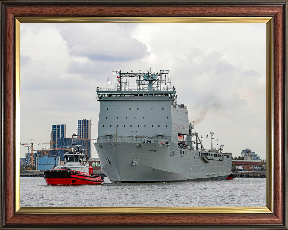 RFA Lyme Bay (L3007) Photo Print - With Tugs - Royal Fleet Auxiliary Bay Class Ship Hampshire Prints 10 x 8 Classic Frame No