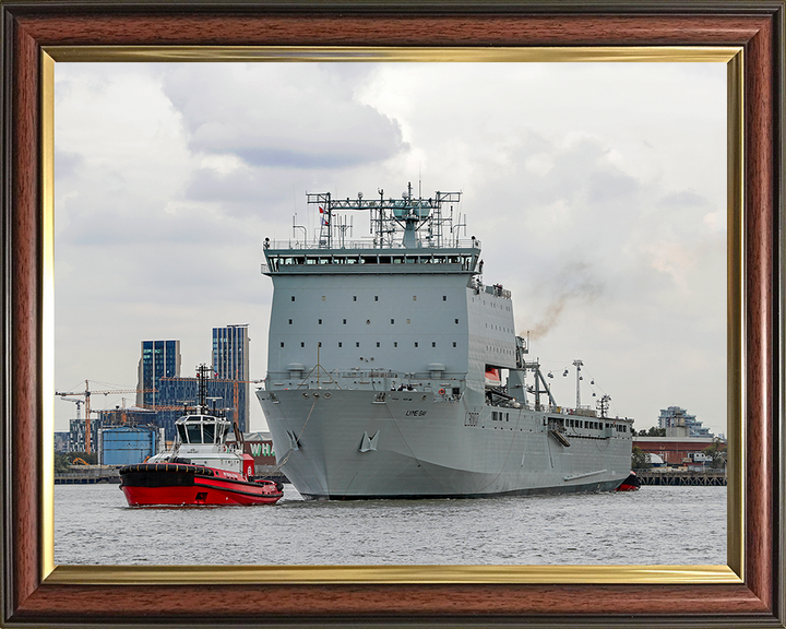 RFA Lyme Bay (L3007) Photo Print - With Tugs - Royal Fleet Auxiliary Bay Class Ship Hampshire Prints 10 x 8 Classic Frame No