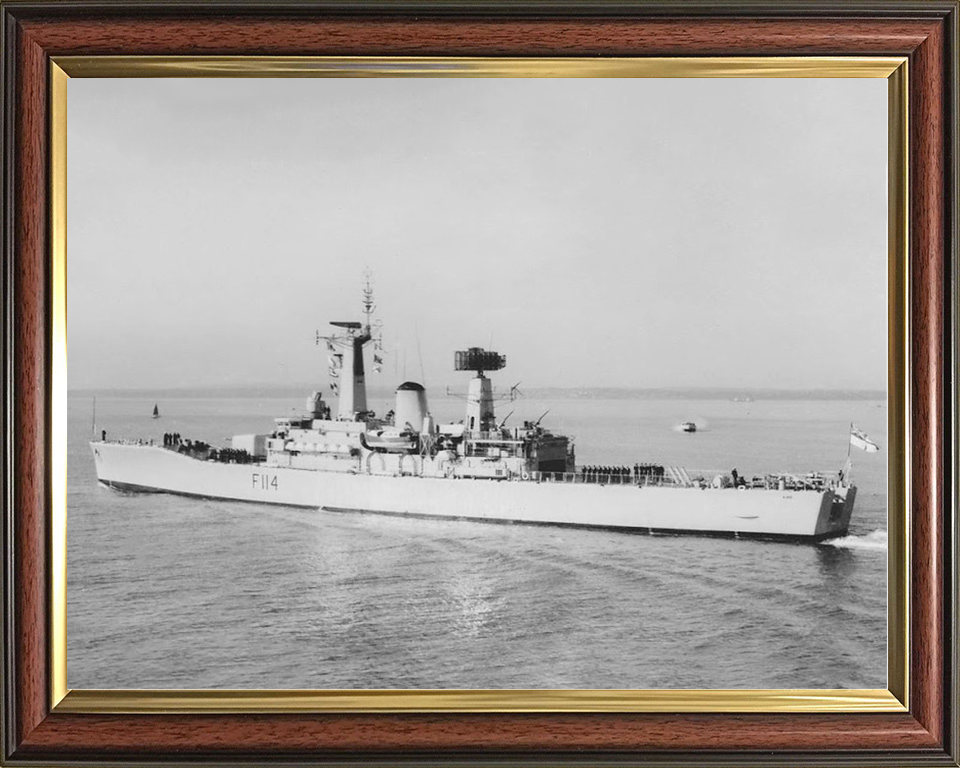 HMS Ajax (F114) Royal Navy Leander Class Frigate Photo Print Warship Wall Art Posters, Prints, & Visual Artwork Hampshire Prints 10 x 8 Classic Frame No