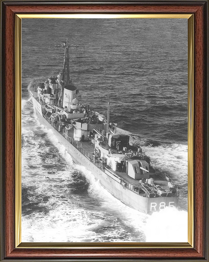 HMS Cambrian (R85) Royal Navy C Class Destroyer Port Quarter View Photo Print Wall Art Decor Posters, Prints, & Visual Artwork Hampshire Prints 10 x 8 Classic Frame No