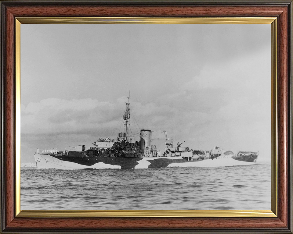 HMS Bryony (K192) Royal Navy Flower Class Corvette Port Side Photo Print Wall Art Decor Posters, Prints, & Visual Artwork Hampshire Prints 10 x 8 Classic Frame No