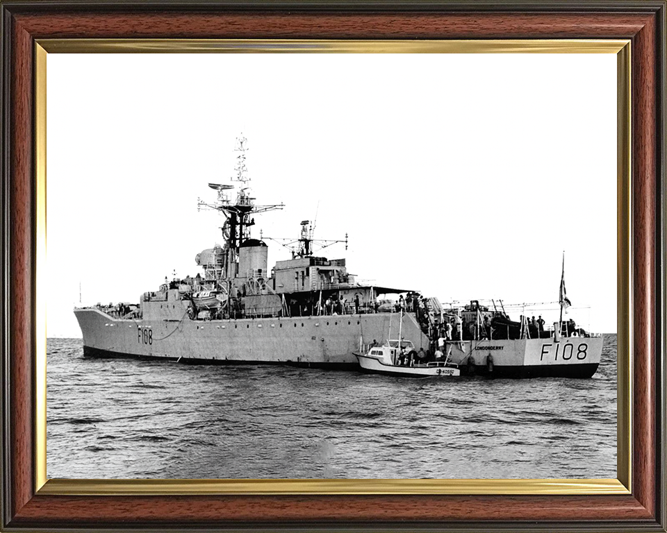 HMS Londonderry (F108) Photo Print - Florida 1964 - Royal Navy Rothesay Class Frigate Hampshire Prints 10 x 8 Classic Frame No