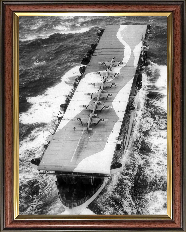 HMS Avenger (D14) Photo Print - At Sea 1942 - Royal Navy Aircraft Carrier Hampshire Prints 10 x 8 Classic Frame No