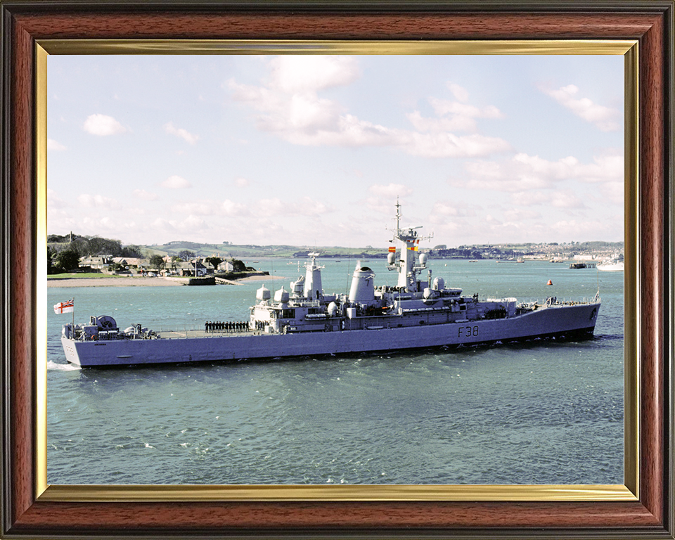 HMS Arethusa (F38) Royal Navy Leander Class Frigate Entering Harbour Photo Print Wall Art Decor Posters, Prints, & Visual Artwork Hampshire Prints 10 x 8 Classic Frame No