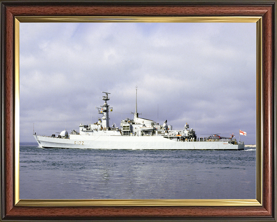 HMS Ambuscade (F172) Royal Navy Type 21 Frigate Port Beam View Photo Print Wall Art Decor Posters, Prints, & Visual Artwork Hampshire Prints 10 x 8 Classic Frame No