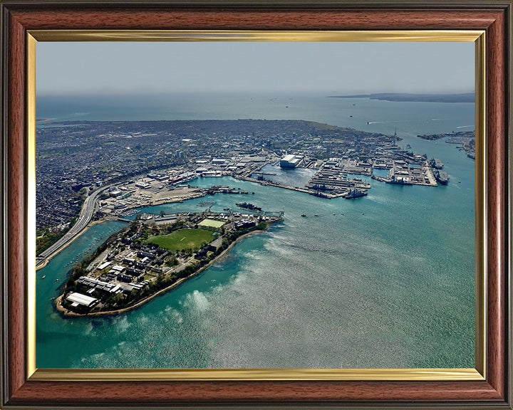 HMS Excellent Royal Navy shore establishment Aerial Photo Print or Framed Photo Print - Hampshire Prints