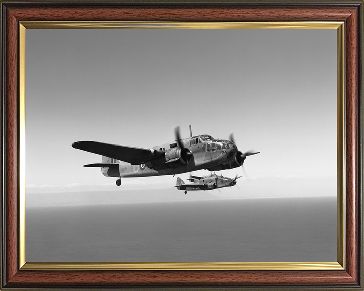 RAF Bristol Beaufort Mark Is in Formation Photo Print - Royal Air Force Aircraft Hampshire Prints 10 x 8 Classic Frame No