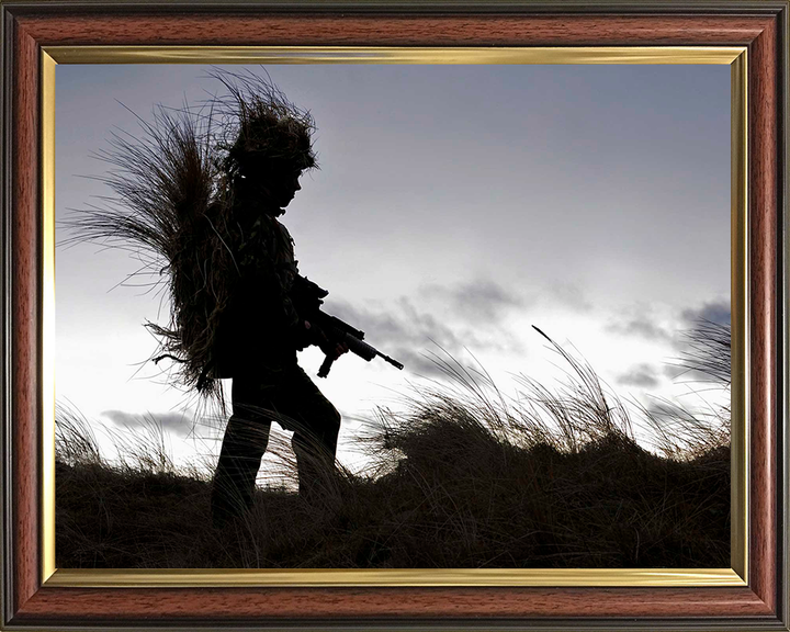 RAF Regiment Gunner Silhouette Photo Print - Royal Air Force Hampshire Prints 10 x 8 Classic Frame No