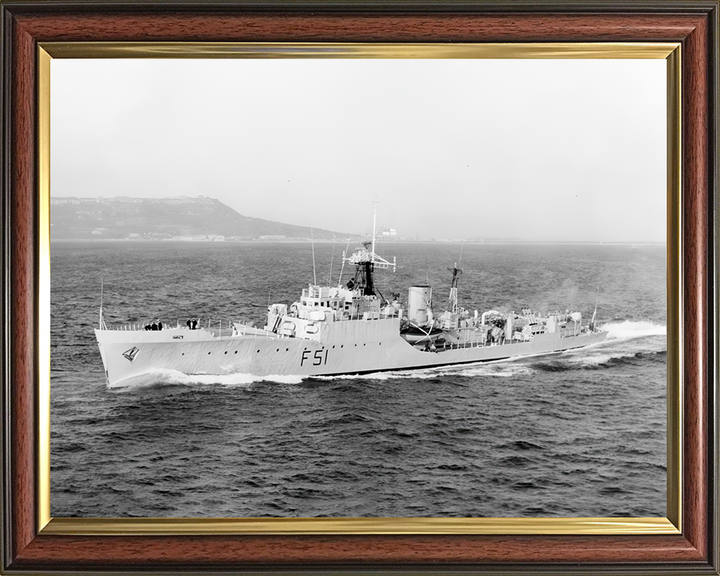 HMS Grafton (F51) Photo Print - Underway - Royal Navy Blackwood Class Frigate Hampshire Prints 10 x 8 Classic Frame No