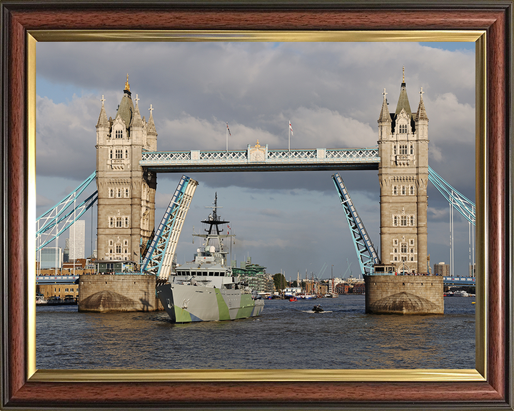 HMS Severn (P282) Photo Print - Tower Bridge - Royal Navy River Class Patrol Vessel Hampshire Prints 10 x 8 Classic Frame No