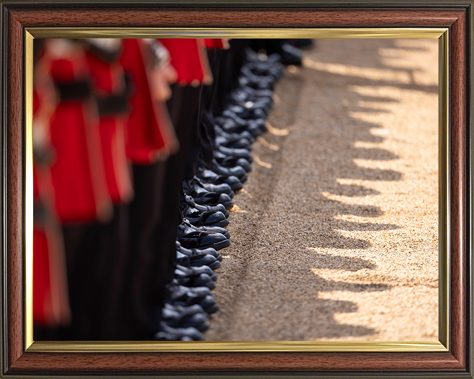 Welsh Guards Boots on Parade in London Photo Print - British Army Hampshire Prints 10 x 8 Classic Frame No