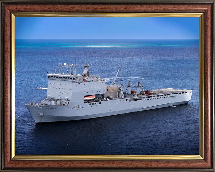 RFA Mounts Bay (L3008) Photo Print - Port View - Royal Fleet Auxiliary Bay Class Ship Hampshire Prints 10 x 8 Classic Frame No