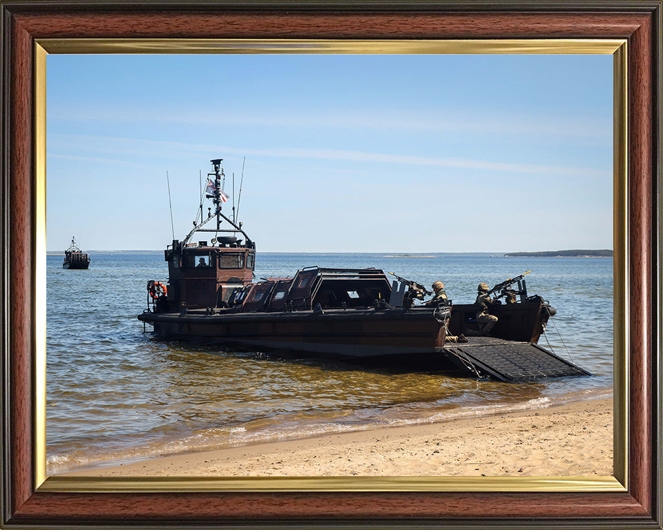 Royal Marine Commandos with Landing Craft Photo Print - 45 Commando Hampshire Prints 10 x 8 Classic Frame No